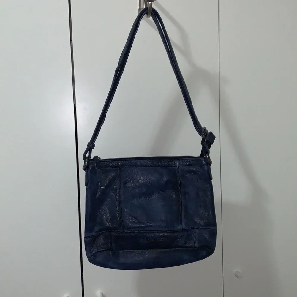 Fredsbruder soft leather handbag navy - Picture 1 of 11